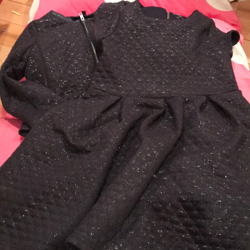 navy kidpik jacket and dress sz 10 shoes included